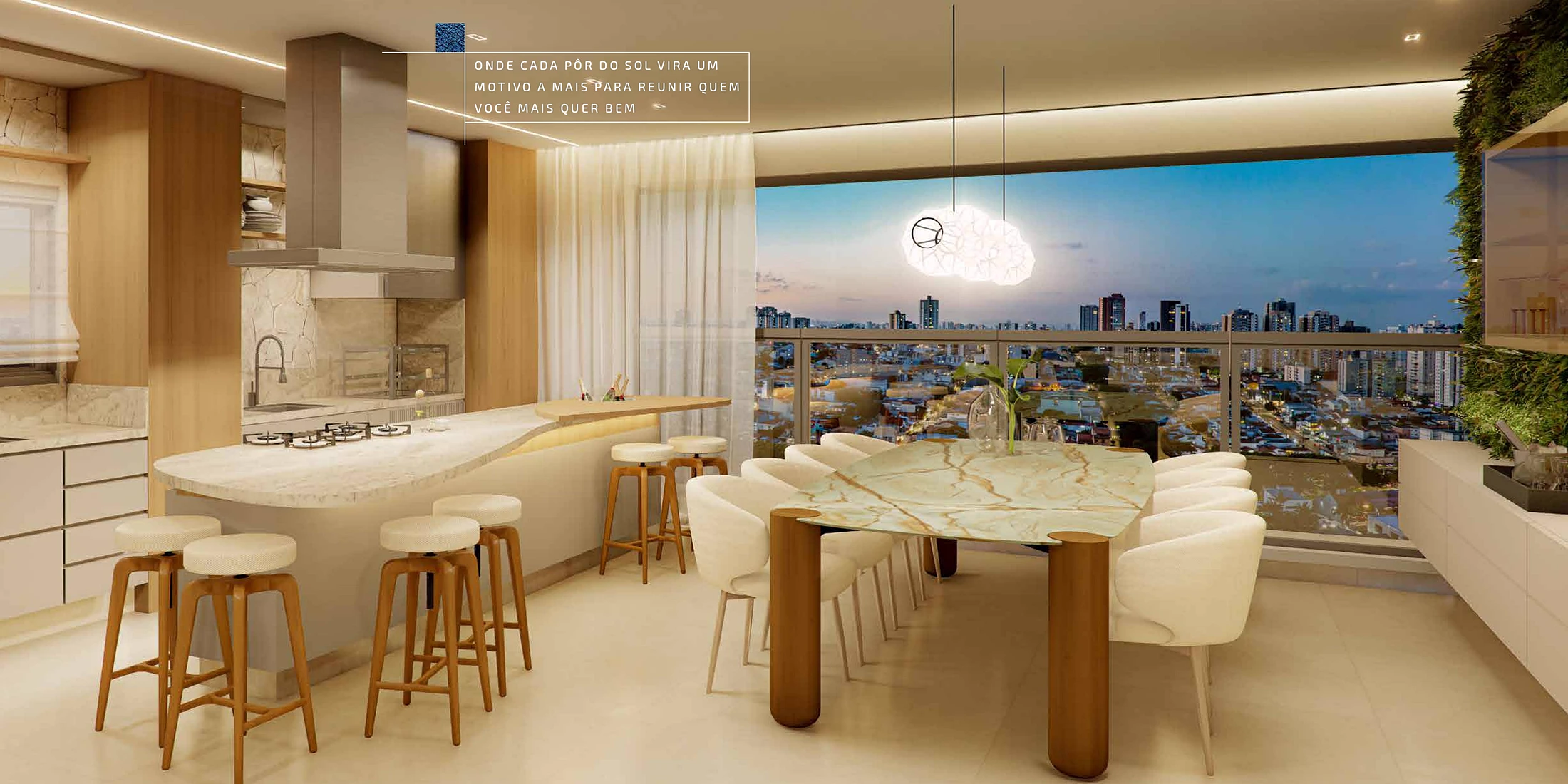 Sala de jantar integrada Müva, vista da cidade
